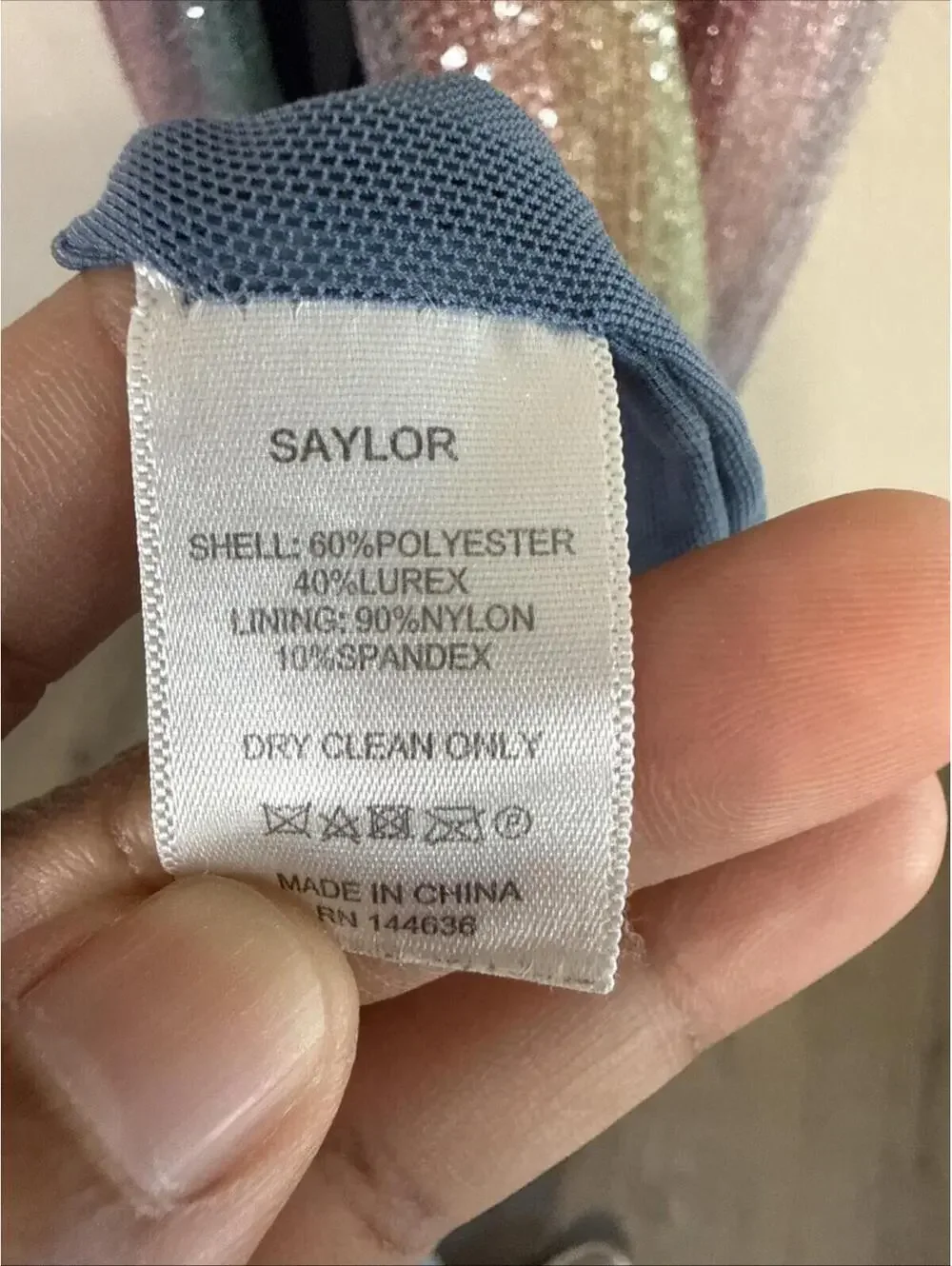 SAYLOR Rainbow Meghan Sequin Mini Dress Spaghetti Straps - MED **FLAWED** - Picture 9 of 13